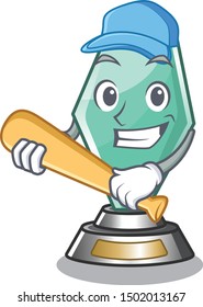 Playing baseball acrylic trophy cartoon shaped on character