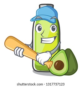 Playing baseball avocado oil in shape of mascot