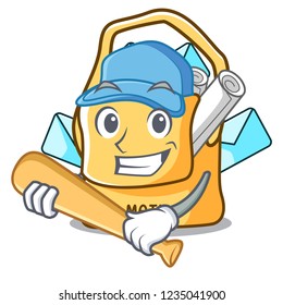 Playing baseball bag sack fill in cartoon mail