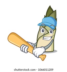 Playing baseball bamboo shoot character cartoon