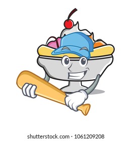 Playing baseball banana split character cartoon