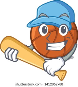 Playing baseball basket ball in the character shape