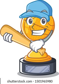 Playing baseball basketball trophy isolated in the mascot