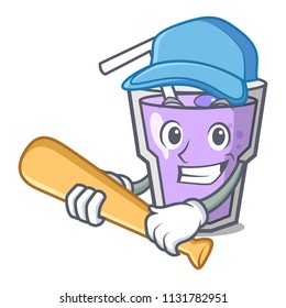 Playing baseball berry smoothie character cartoon
