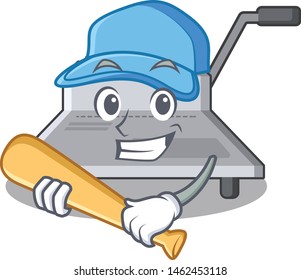 Playing baseball binding machine isolated in the mascot