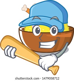 Playing baseball biryani chicken above the cartoon plate