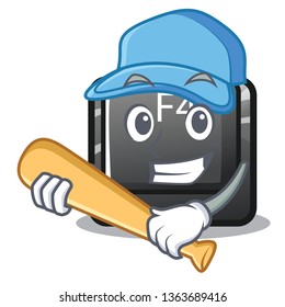 Playing baseball button f5 isolated with the character
