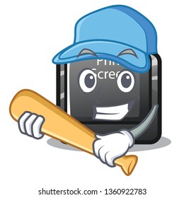 Playing baseball button print screen the computer character