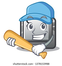 Playing baseball button S in the cartoon shape