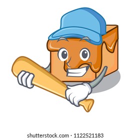 Playing baseball caramel candies character cartoon