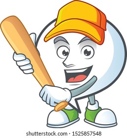 Playing baseball cartoon circle bubble for the text.