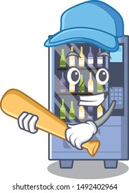 Playing baseball cartoon wine vending machine on character table