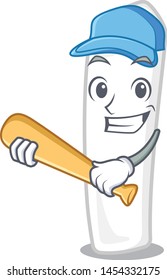 Playing baseball chalk isolated with in the mascot