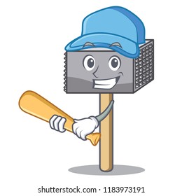 Playing baseball character of metallic meat tenderizer hammer