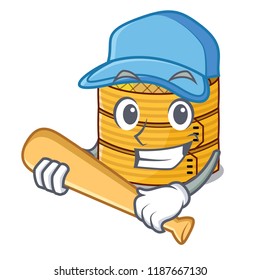Playing baseball character steamed bamboo for food tool