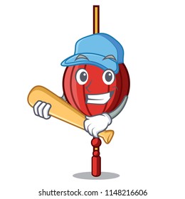 Playing baseball chinese lantern character cartoon