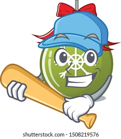 Playing baseball christmas ball green with the character