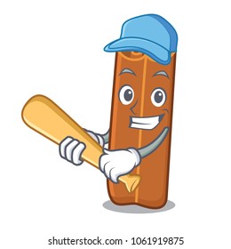 Playing baseball cinnamon character cartoon style
