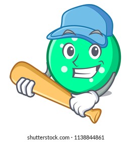 Playing baseball circle character cartoon style