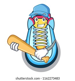 Playing baseball classic sneaker character style