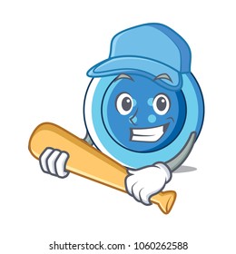 Playing baseball clothing button character cartoon