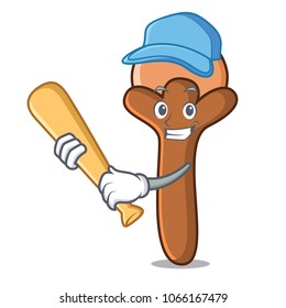Playing baseball cloves character cartoon style