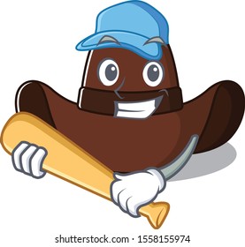 playing baseball cowboy hat isolated in the mascot