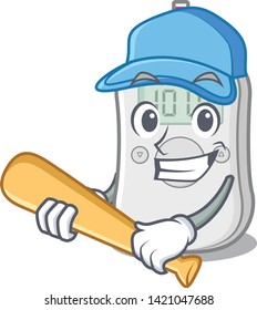 Playing baseball diabetes check machine in character shape