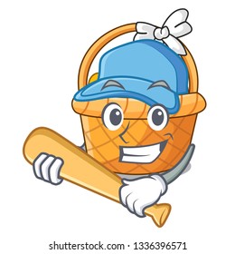Playing baseball easter basket ball in cartoon shape