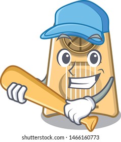 Playing baseball egg slicer isolated in the cartoon