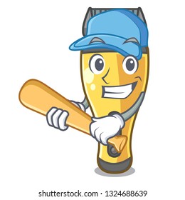 Playing baseball electric shaver in the a character