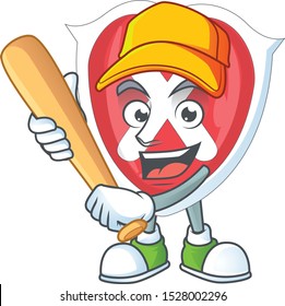 Playing baseball emblem cross shield for bacteria prevention.