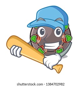 Playing baseball escargot isolated with in the mascot