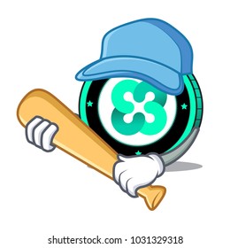 Playing baseball Ethos coin character cartoon
