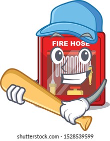 Playing baseball fire hose cabinet on the mascot