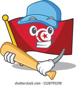 Playing baseball flag tunisia on in the mascot
