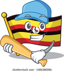 Playing baseball flag uganda flew the character pole