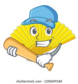 Playing baseball folding cartoon fan in the bag