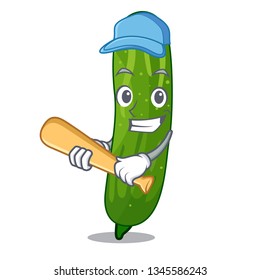 Playing baseball fresh cucumber in the character bowl