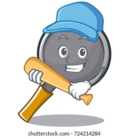 Playing baseball frying pan cartoon character