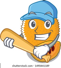 Playing baseball gac fruit in a cartoon fridge