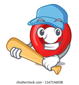 Playing baseball GPS navigation pin on character cartoon