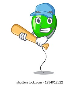 Playing Baseball Green Balloon Cartoon Birthday Very Funny