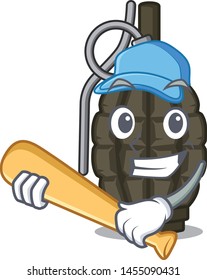 Playing baseball grenade isolated with on the character