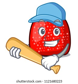 Playing baseball gumdrop character cartoon style