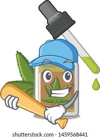 Playing baseball hemp oil in the character bottle