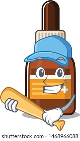 Playing baseball iodine isolated with in the mascot