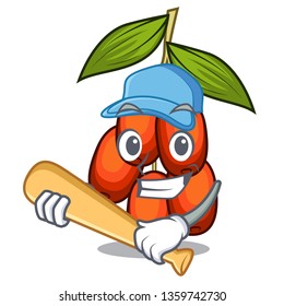 Playing baseball jujube fruit in a cartoon bowl