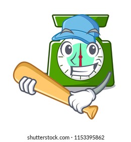 Playing baseball kitchen scale character cartoon