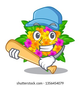 Playing baseball lantana flowers in the mascot pots